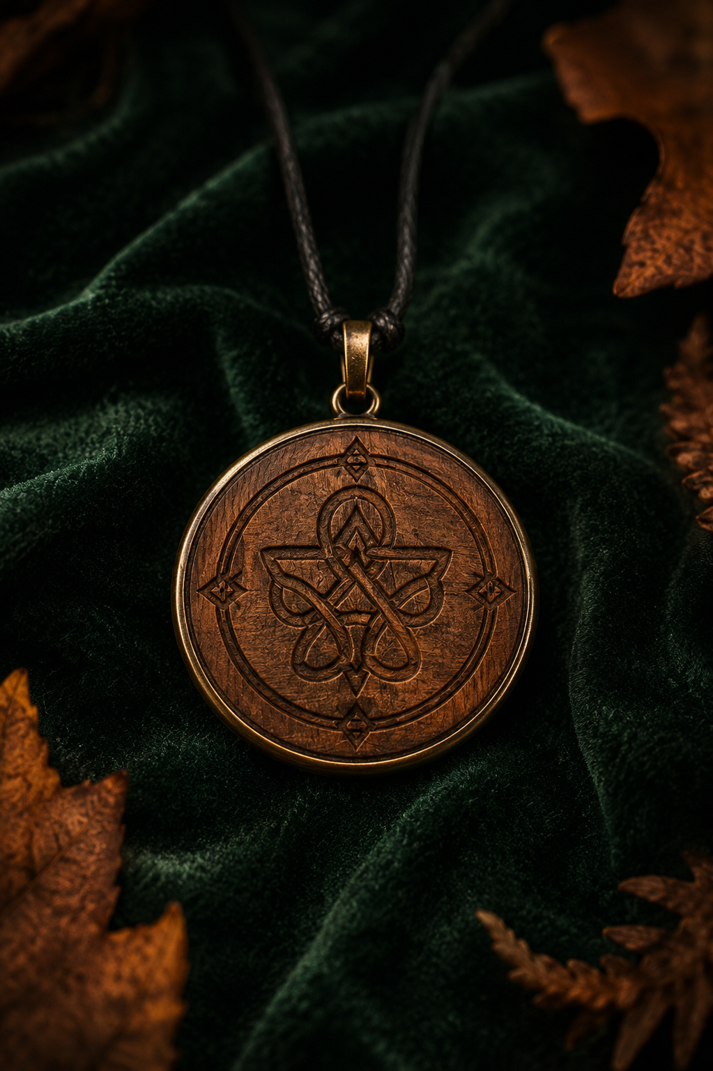 Le Talisman d’Auryde, pendentif protecteur en bois de noyer